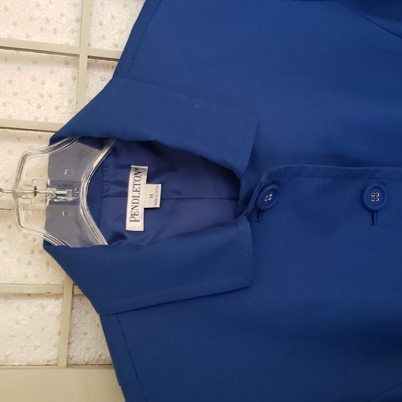 Pendleton button down fully lined bottom pleated blue womens coat size M - Picture 2 of 7